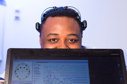 Student in front of computer