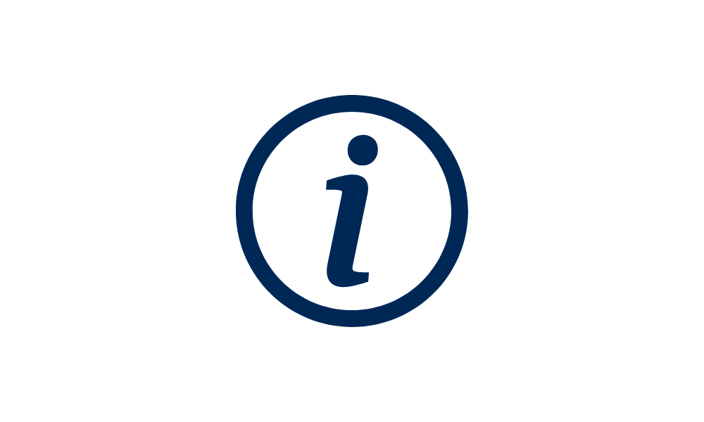 Icon of a cursive letter i with a circle around it.