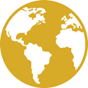 Icon of gold colored globe.