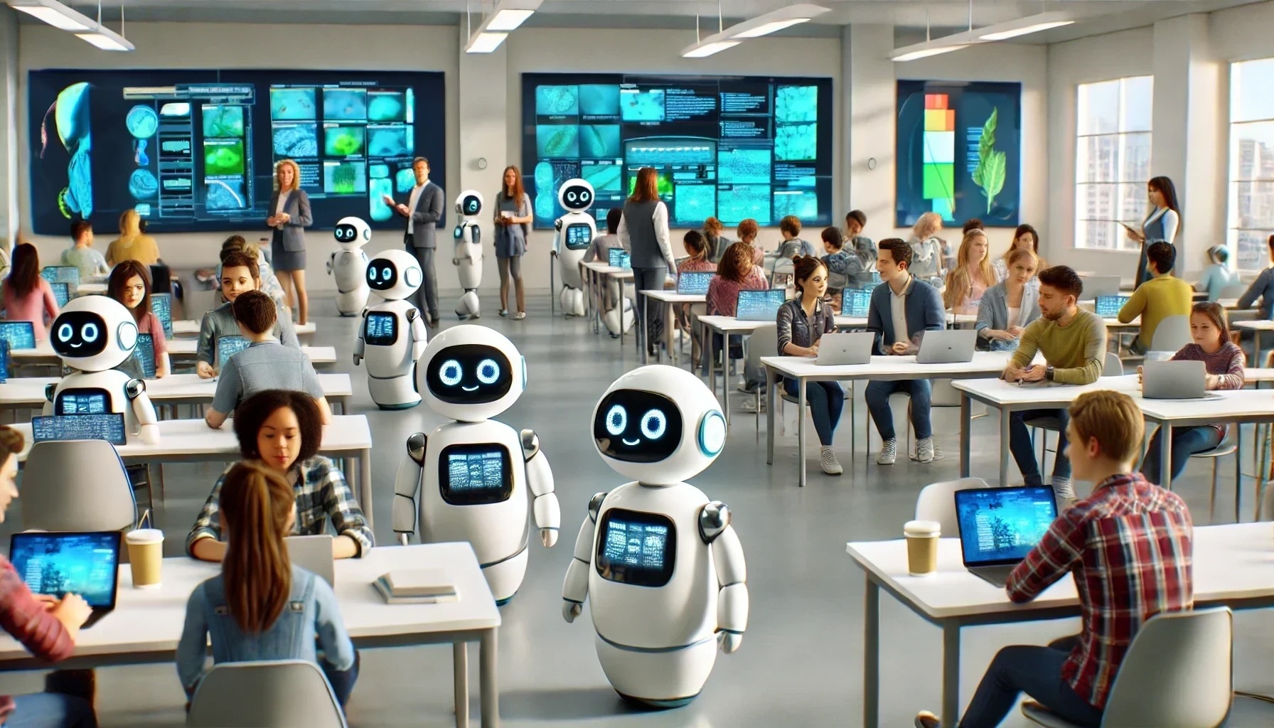 AI generated photo of people sitting on a classroom setting