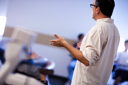 Professor lecturing a class